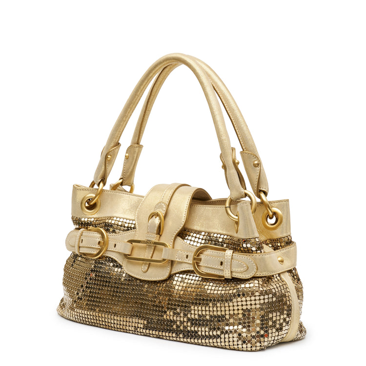 Jimmy Choo Tulita Gold Chainmail Bag