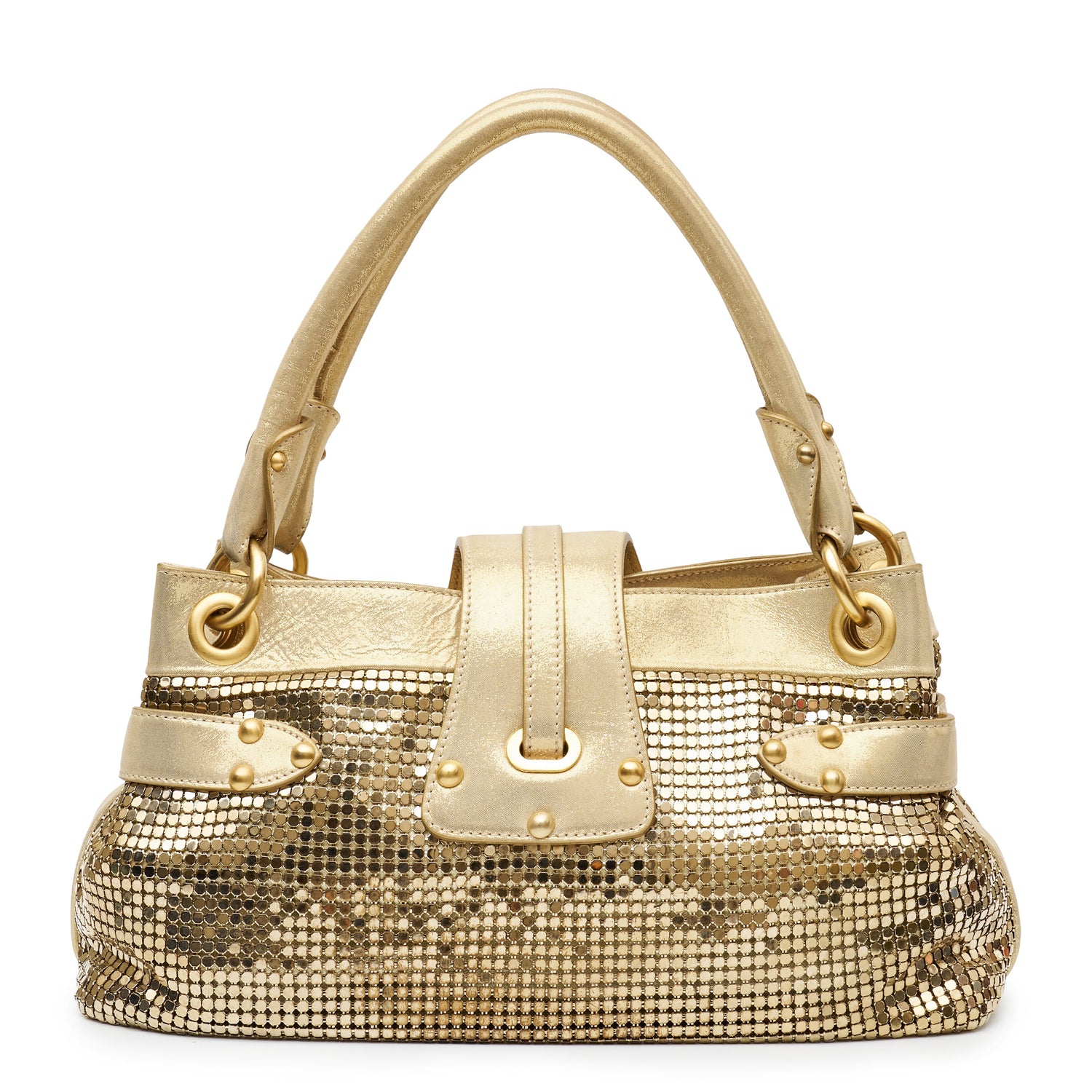 Jimmy Choo Tulita Gold Chainmail Bag