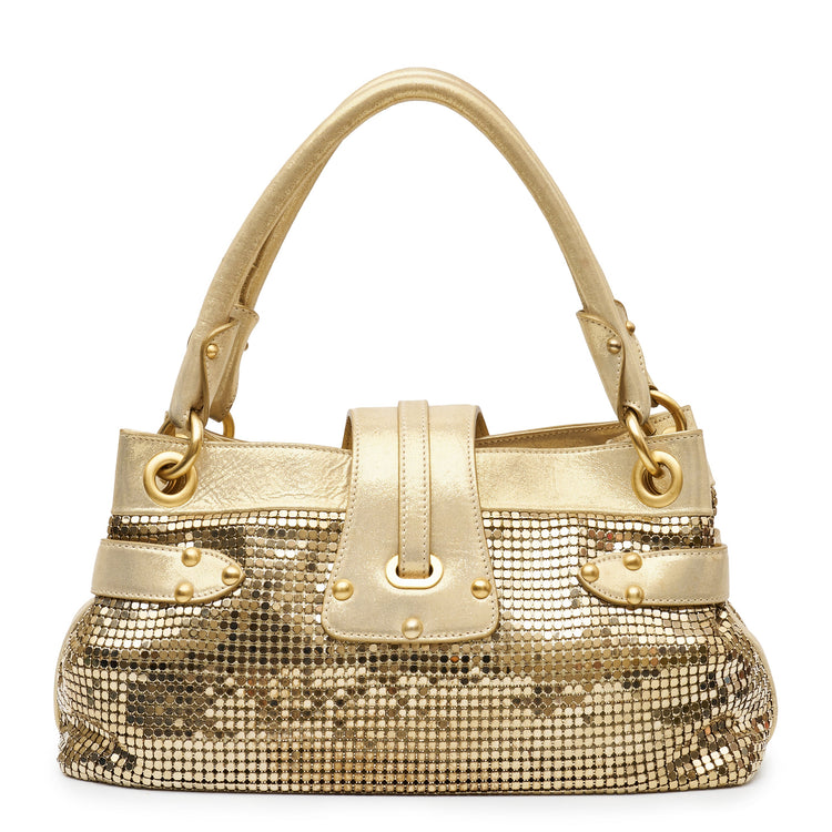 Jimmy Choo Tulita Gold Chainmail Bag