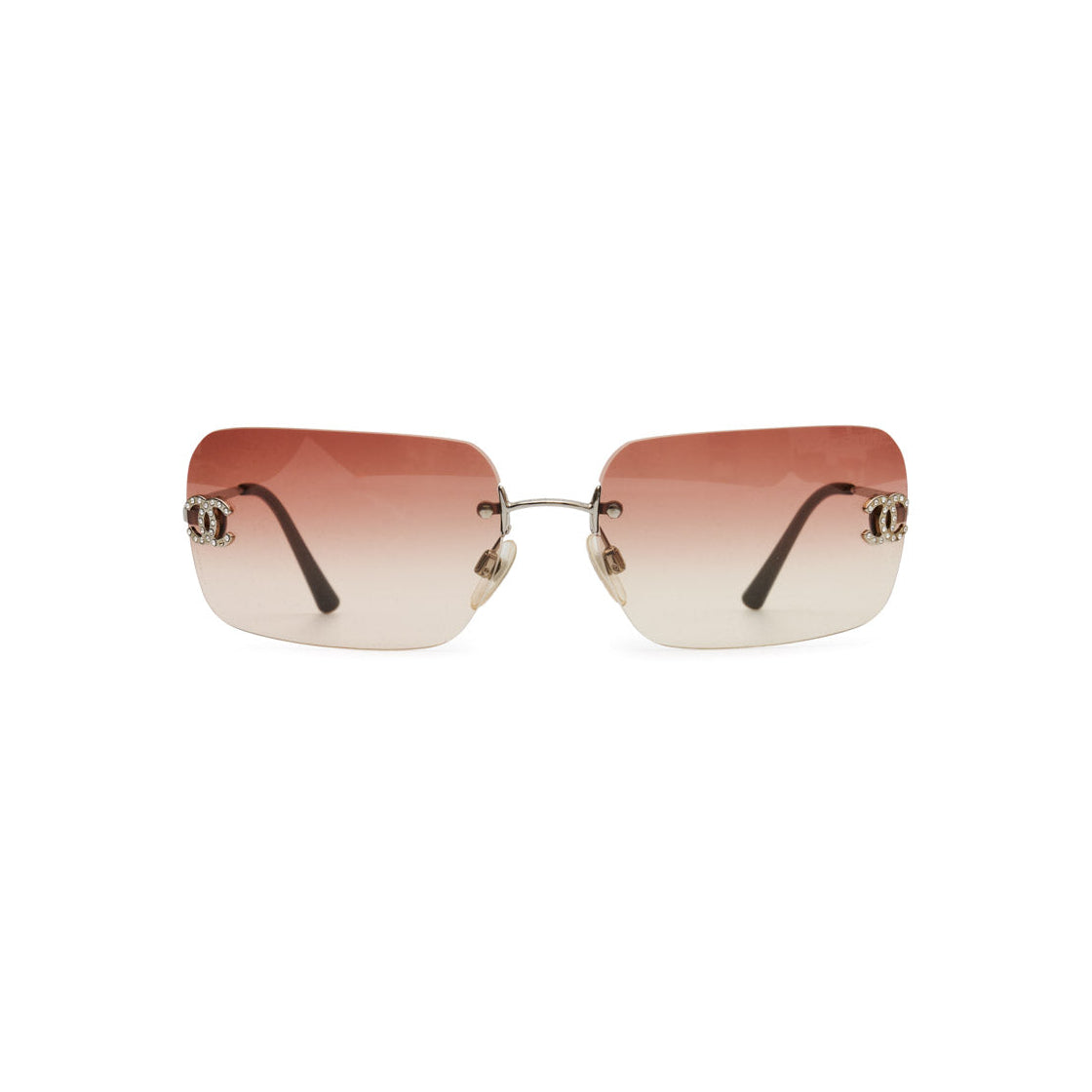 Chanel Rimless Rhinestone Sunglasses