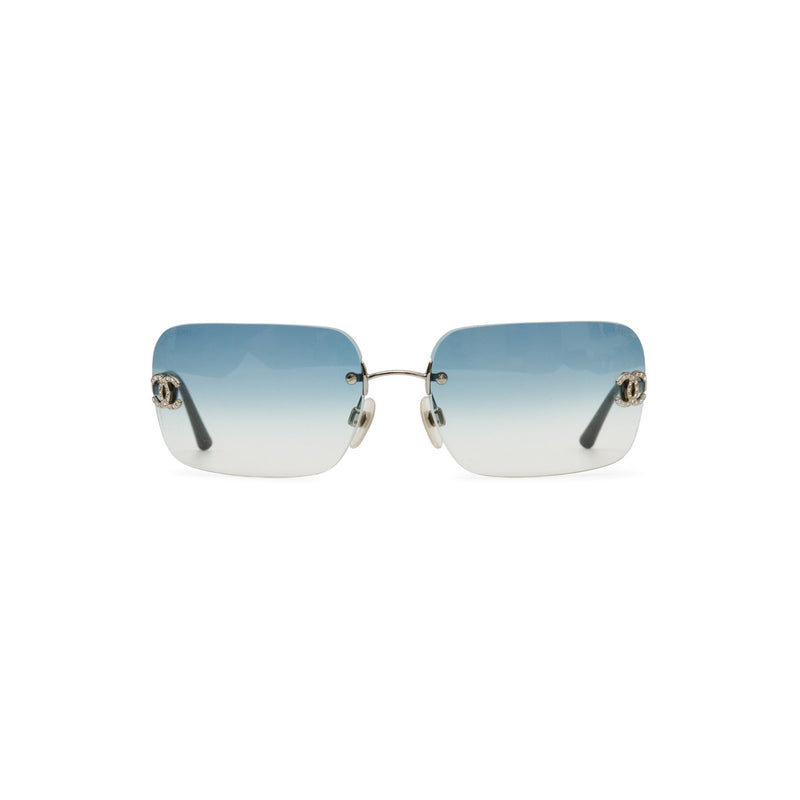 Chanel Rimless Rhinestone Sunglasses