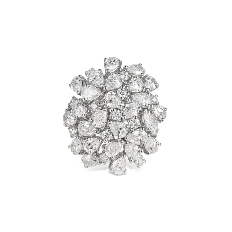 Cocktail Cluster Dome Diamond Ring