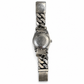 A Rolex x Loree Rodkin luxury watch silver-tone metal watch with a chunky Cuban link bracelet, shown from the back on a plain white background.