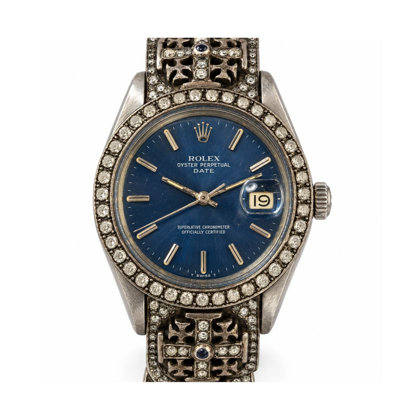 Rolex x Loree Rodkin watch featuring a sleek design, gold-tone case, and luxurious dial, showcasing a high-end luxury watch.