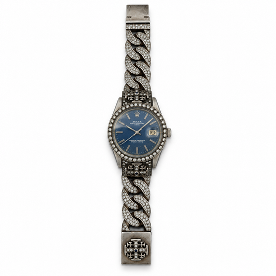 Rolex x Loree Rodkin luxury watch featuring a sleek design with gold accents and elegant craftsmanship.