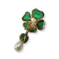 Gripoix Emerald Floral Drop Earrings