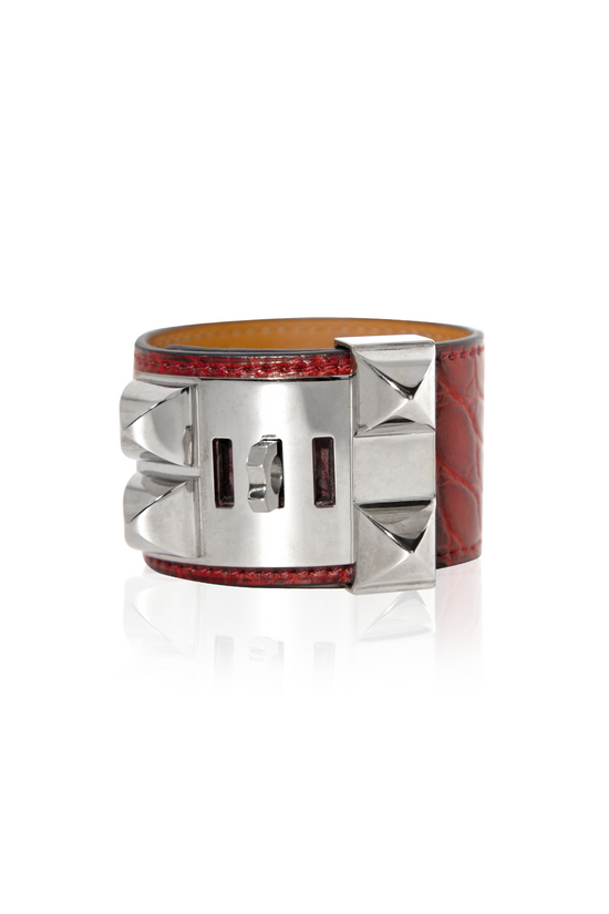 Collier de Chien Bracelet Burgundy Leather PHW