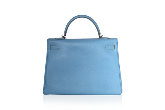 Kelly 35 Celeste Blue Epsom Leather PHW