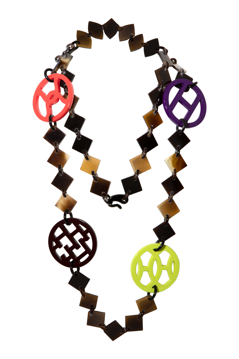 Purple/Multicolour Lacquer Lena Necklace