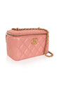 Vanity Case Pink Leather Handbag