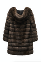Brown Hooded Fur Coat