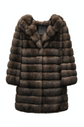Brown Hooded Fur Coat