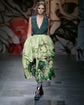 2008 Runway Graphic-Print Silk Organza Skirt