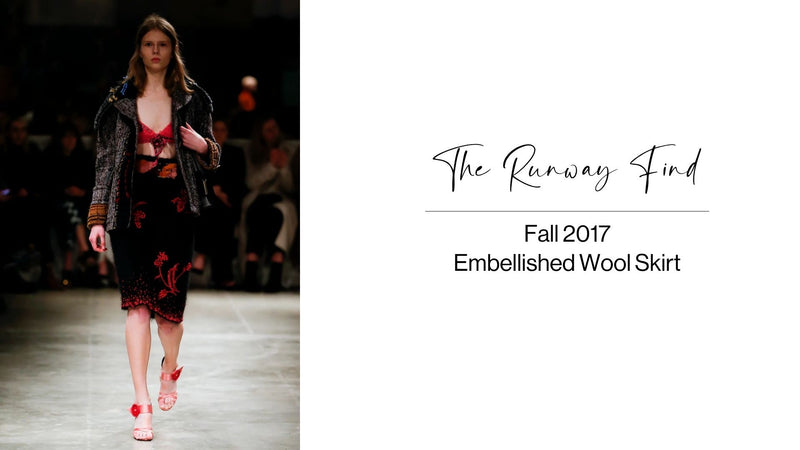 2017 Embellished Wool Blend Skirt