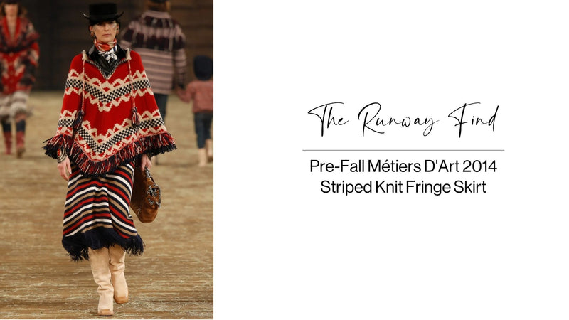 2014 Striped Knit Fringe Skirt
