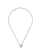 Cartier 18K tricolor yellow, white, and rose gold Trinity mini pendant necklace suspended on a double chain with a lobster clasp.