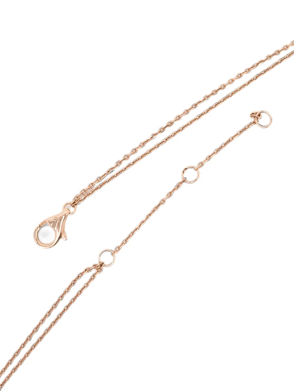 Cartier 18K tricolor yellow, white, and rose gold Trinity mini pendant necklace suspended on a double chain with a lobster clasp.