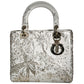 Medium White Embroidered Lady Dior