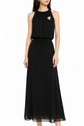 Elegant black silk gown by Valentino featuring a flowing chiffon design, perfect for formal occasions and evening wear.
