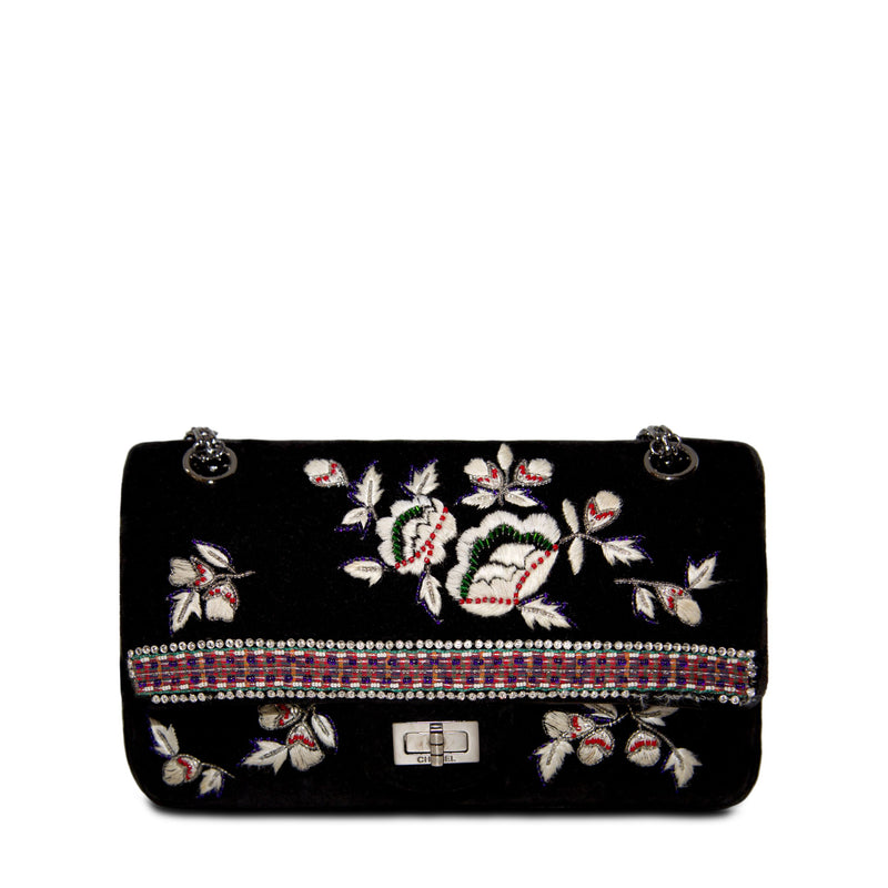 Velvet Embroidered 2.55 Reissue Flap Bag