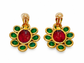 Flower glass cabochon clip-on earrings