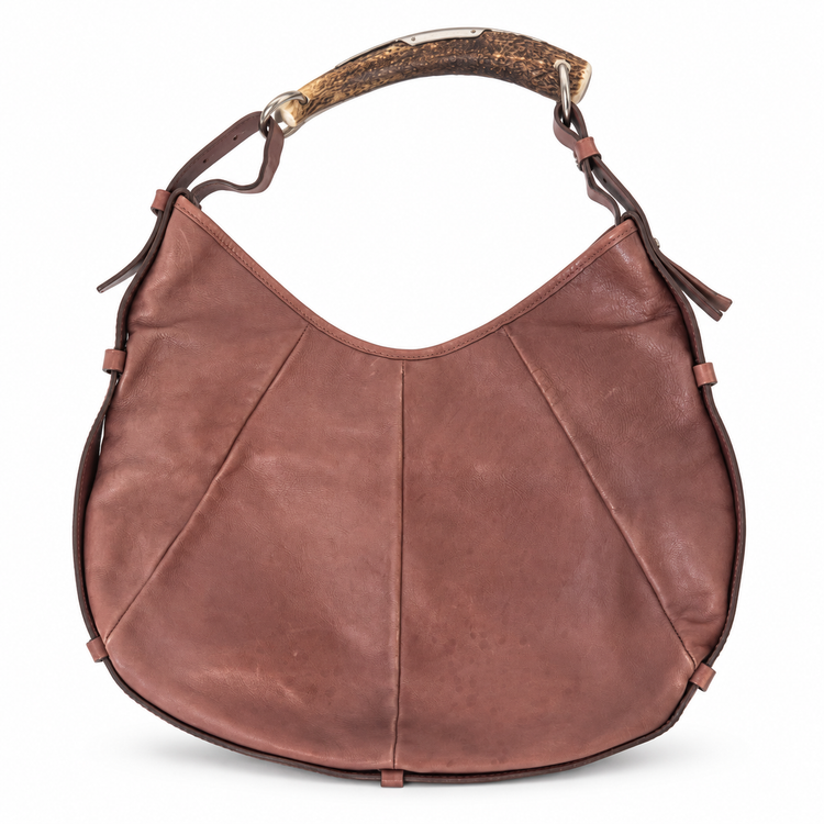 Saint Laurent Mombasa medium shoulder bag with leather strap and signature design, stylish accessory for everyday use.