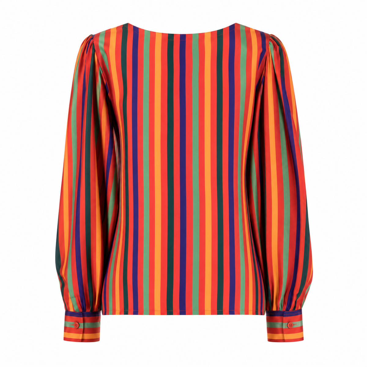 Yves Saint Laurent Rive Gauche striped silk blouse, elegant top with classic pattern, shown styled with fashionable outfit.