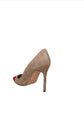 Manolo Blahnik Beige Red Toe Pumps