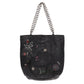 Paris London Crystal Embellished Tote
