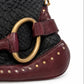 Close-up of Gucci 2003 Tom Ford Horsebit Python Shoulder Bag focusing on hardware and textured python leather.