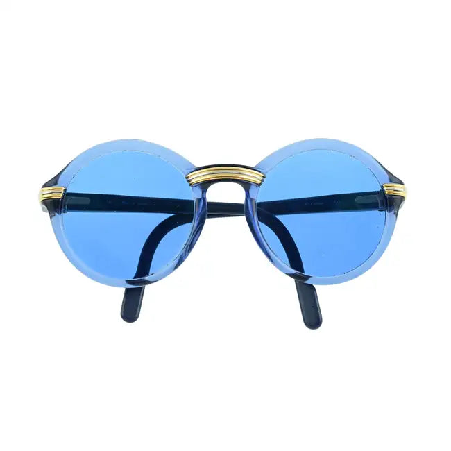 Cartier prescription sunglasses with dark tinted lenses and sleek black frame, stylish and protective eyewear.