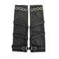 Black Chanel lambskin long fingerless gloves with a sleek, luxurious design, perfect for stylish cold-weather wear.