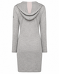 Chanel long grey hooded lounge top, soft fabric, relaxed fit, with hoodie and long sleeves, casual and comfortable style.