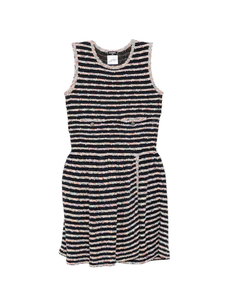 Multicolour Sleeveless Striped Dress