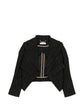 Cropped Gold Pinstripe Black Blazer