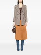 Houndstooth Print Double-Breasted Blazer