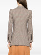 Houndstooth Print Double-Breasted Blazer