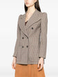 Houndstooth Print Double-Breasted Blazer