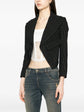 Cropped Gold Pinstripe Black Blazer
