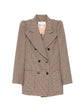 Houndstooth Print Double-Breasted Blazer