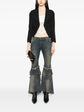 Cropped Gold Pinstripe Black Blazer