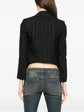 Cropped Gold Pinstripe Black Blazer
