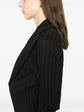 Cropped Gold Pinstripe Black Blazer