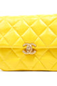 Candy Chain CC Yellow Mini Square Flap Bag