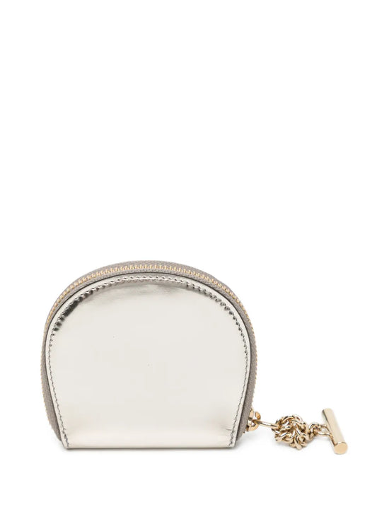 Silver Metallic Coin Purse w/ Mirror