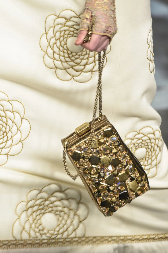 Metallic Gold Crystal Embellished Bag