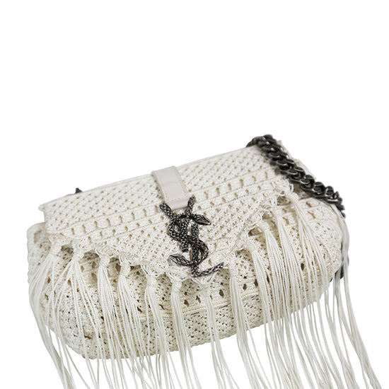 Classic Monogram Crochet Fringed Bag
