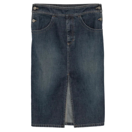 Gucci pencil denim skirt featuring a fitted silhouette and classic five-pocket design, perfect for casual or stylish outfits.