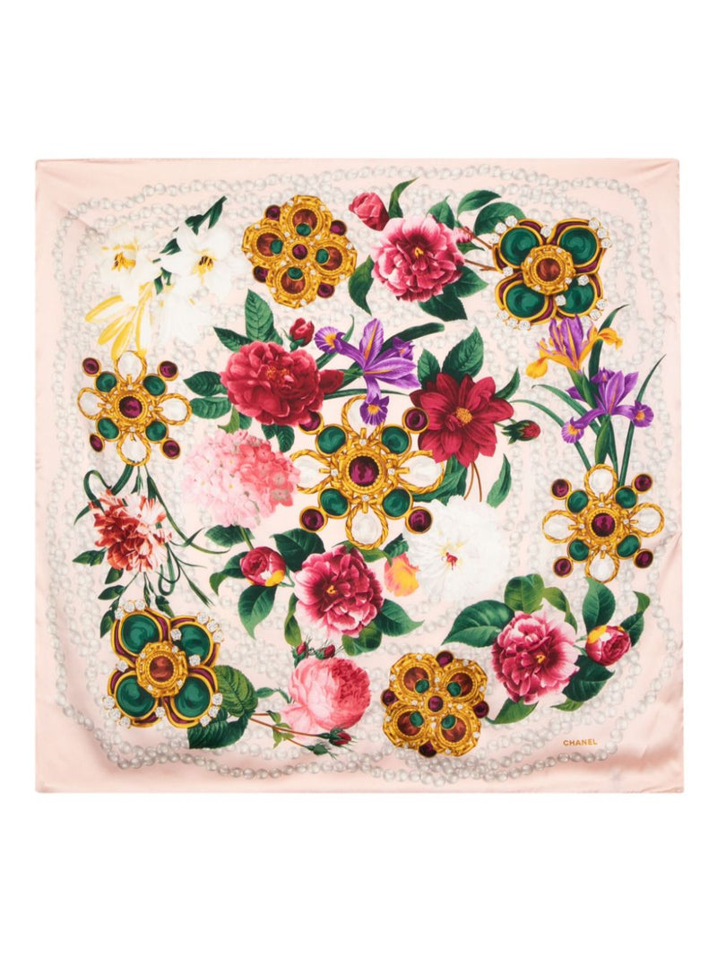 Camellia Pearl Silk Scarf
