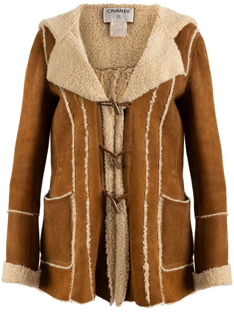 Shearling-Trim Suede Jacket